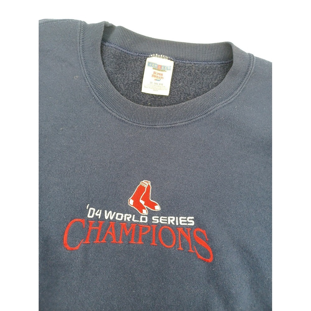 Jerzees Super Sweat Mens 3X Blue LS Pullover Sweater 2004 Boston Red Sox